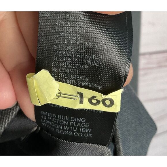 REISS Gray Blazer‎ Jacket One Button Single Women's Size 6 Wool Blend Neutral - Picture 7 of 10